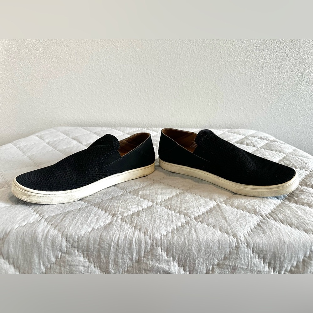 OluKai Pehuea Slip On Loafers BLACK Sz 8.5 - Picture 5 of 8